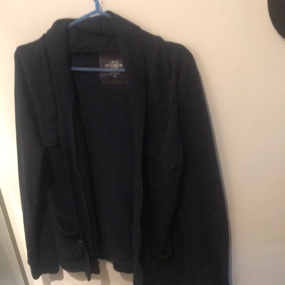 H and M L.O.G.G label of graded goods dark blue sweater Jacket hybrid - Picture 2 of 4